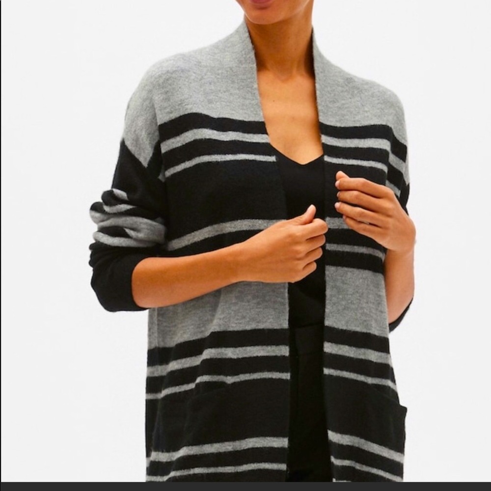 Banana Republic open front striped cardigan
